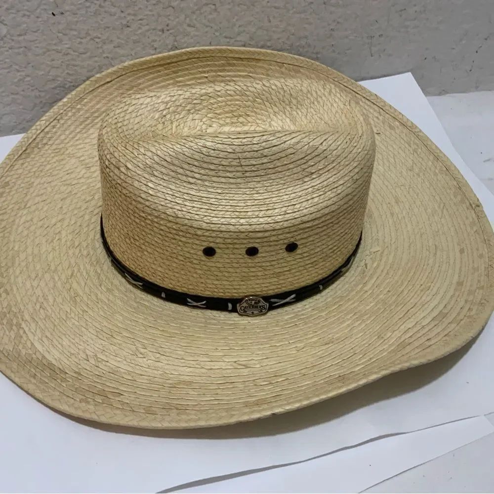 Cavenders Hat Collection Tan Straw Braided Strap Hat